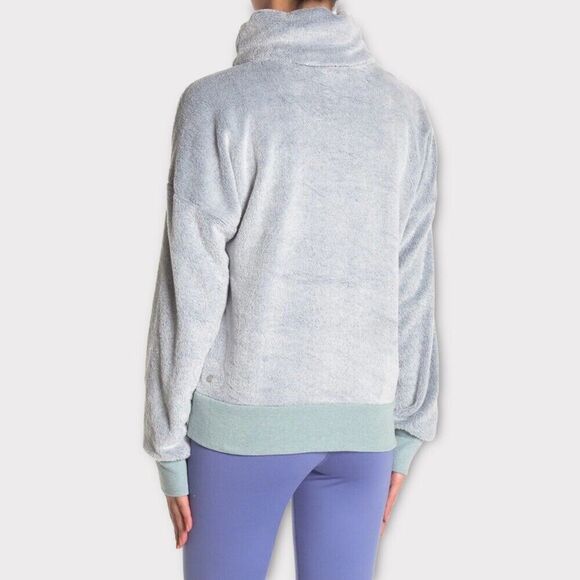 Z By Zella Women’s Fleece Turtleneck Pullover Sweatshirt S Small Sweater Blue - Picture 2 of 12